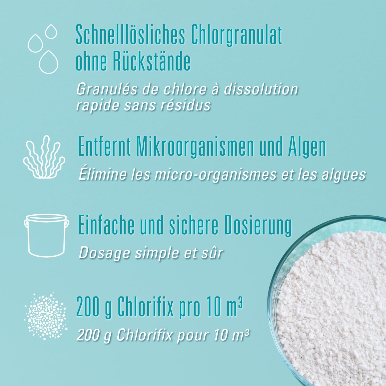 🧼 Zubehör & Pflege – Bayrol Chlorifix – Quickly soluble chlorine granules with very high active chlorine content., 1 kg – Bild 3