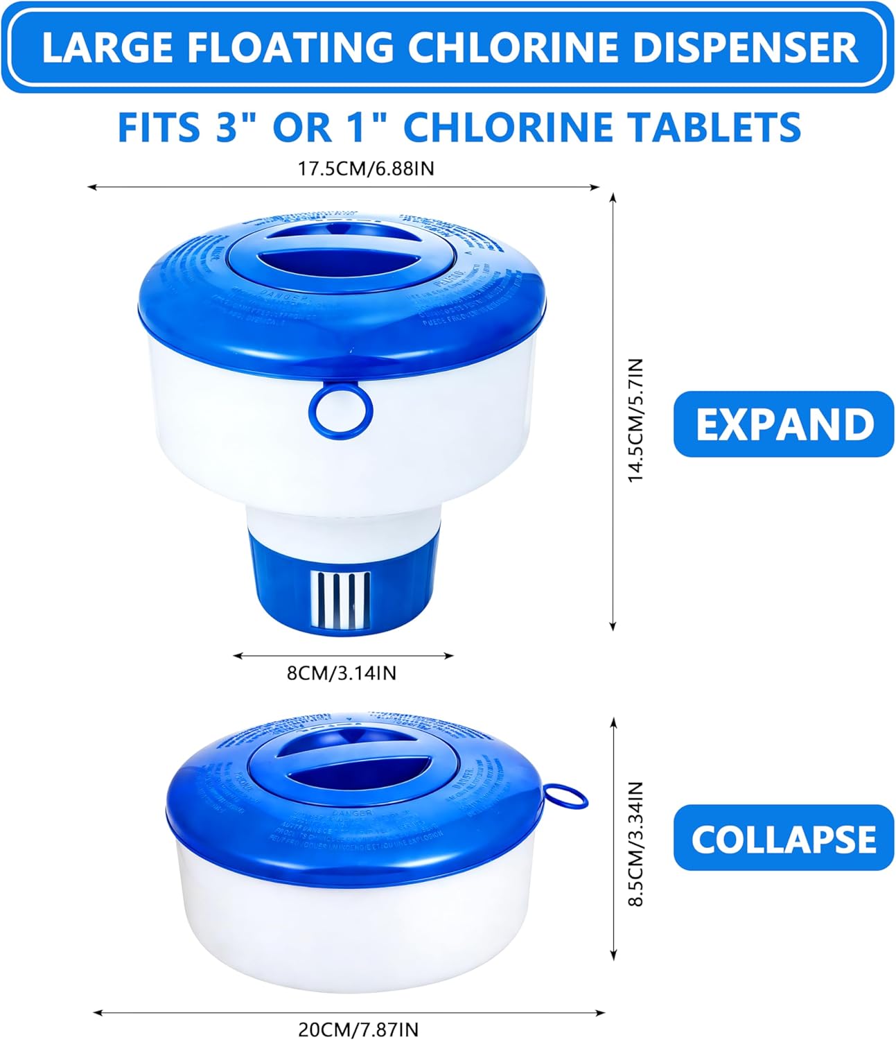 🧼 Zubehör & Pflege – Pool Dosierschwimmer, Pool Chlor Schwimmer,Pool Chlor Dosierer, Chlor Dosierschwimmer, Pool Tabletten Schwimmer, Faltbare Dosierschwimmer Pool für Pools, Wasserpark, Spa, Whirlpools – Bild 3