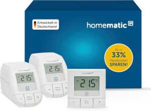 🧼 Zubehör & Pflege – Bundle of Homematic IP Smart Home Radiator Thermostat - Basic (2x), Digital Thermostat Heating, Control via App, Alexa, Google + Wall Thermostat - Basic, Digital Thermostat for Radiators