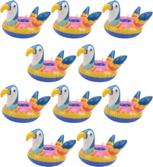 🎯 Whirlpool Gadgets – 10 Stück aufblasbarer Getränkehalter, Schwimmflöße für den Pool mit niedlichem Vogel-Design, tragbare Becherhalter für Poolpartys, Whirlpools und den Einsatz am See, aus strapazier
