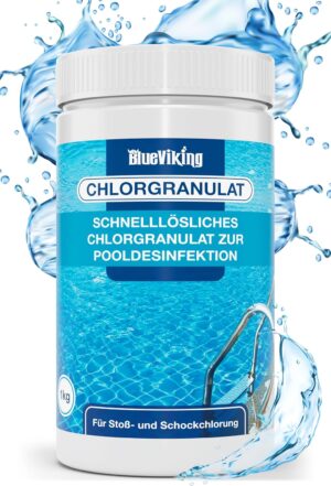 🧼 Zubehör & Pflege – Chlorine Granules for Pool 1 kg - Shock Chlorination & First Use, Quick Dissolving, 55% Active Chlorine, pH Neutral, Limescale Free