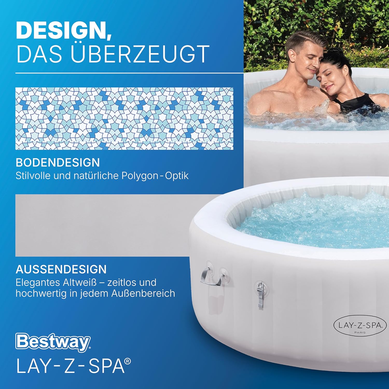 🧼 Zubehör & Pflege – Bestway Lay-Z-SPA Paris AirJet LED Hot Tub, Diameter 196 x 66 cm, Inflatable Spa for 6 People with 140 Nozzles, Heated up to 40°C, Atmospheric LED Lighting for the Garden – Bild 7