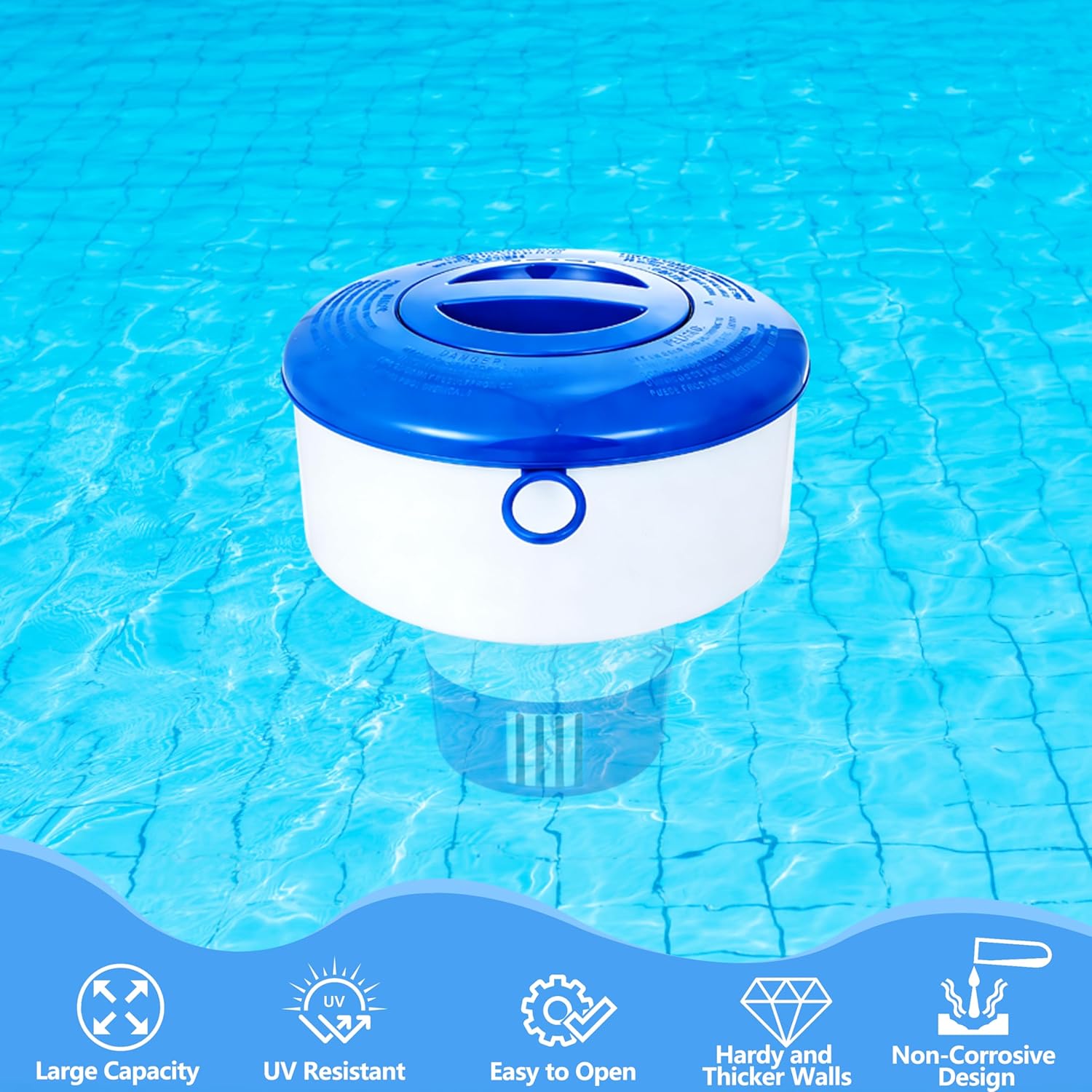 🧼 Zubehör & Pflege – Pool Dosierschwimmer, Pool Chlor Schwimmer,Pool Chlor Dosierer, Chlor Dosierschwimmer, Pool Tabletten Schwimmer, Faltbare Dosierschwimmer Pool für Pools, Wasserpark, Spa, Whirlpools – Bild 5