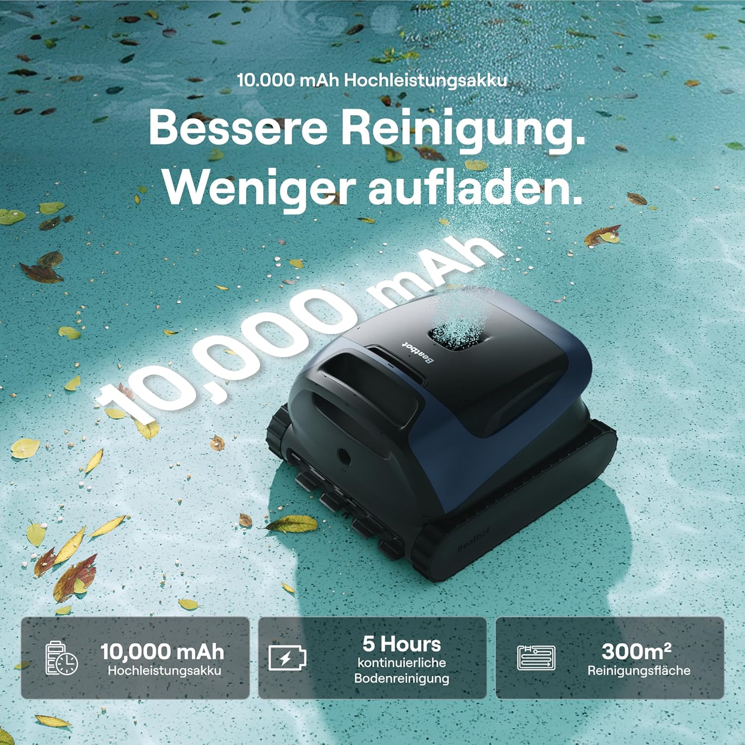 🧼 Zubehör & Pflege – Beatbot Sora 30 Poolroboter Boden und Wand, 25700 LPH Saugleistung, 3-Zonen-Reinigung, intelligentes Parken an der Wasseroberfläche, 5 Stunden Laufzeit, Filterkorb mit 5 L Kapazität, Tiefblau – Bild 6