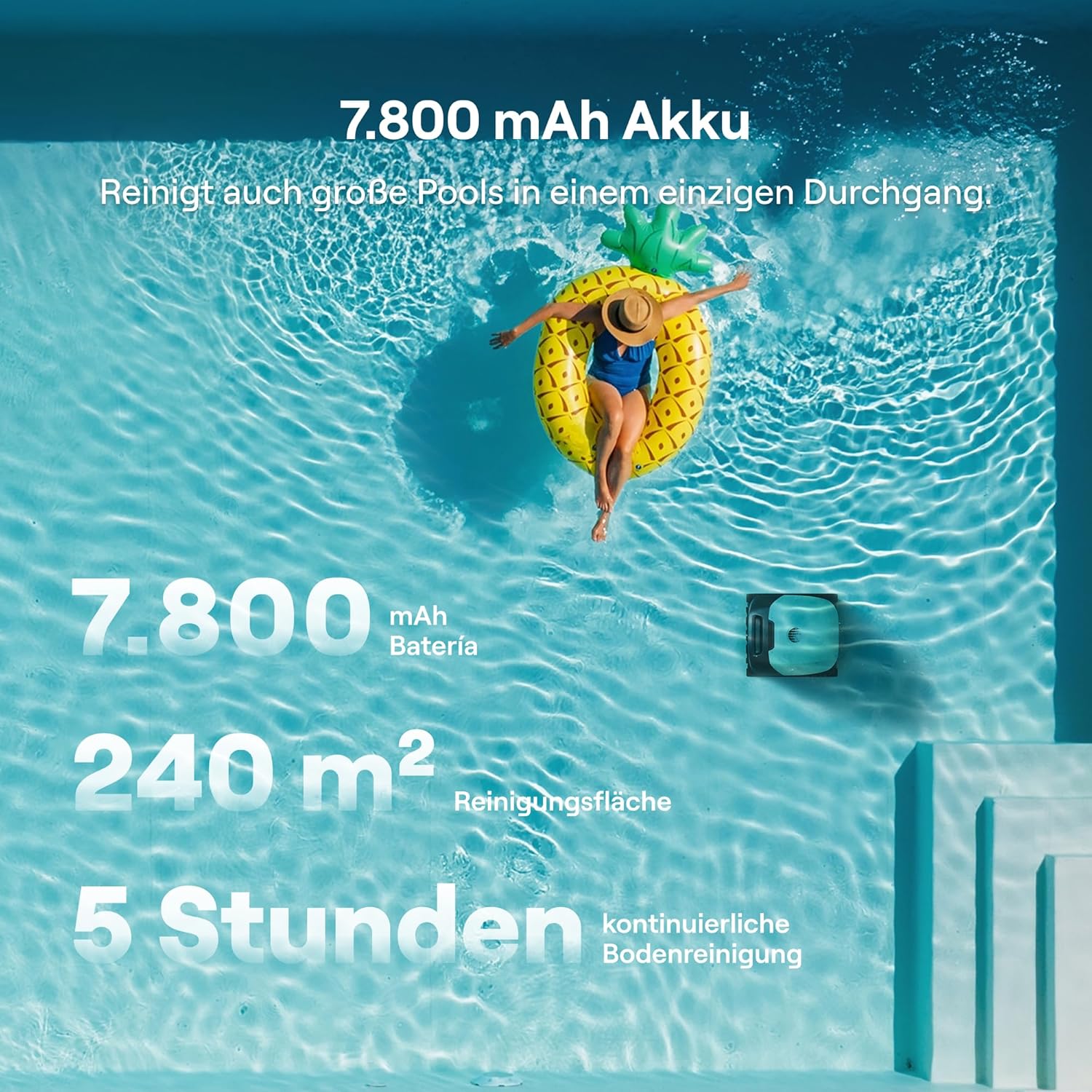 🧼 Zubehör & Pflege – Beatbot Sora 10 Poolroboter, Poolroboter Boden und Wand, Reinigt Wasserlinie & Plattformen, 25700 LPH Saugleistung, smartes Parken an der Waaaerlinie, 5 L großer Filterkorb, bis zu 5 Stunden Bodenrein – Bild 5