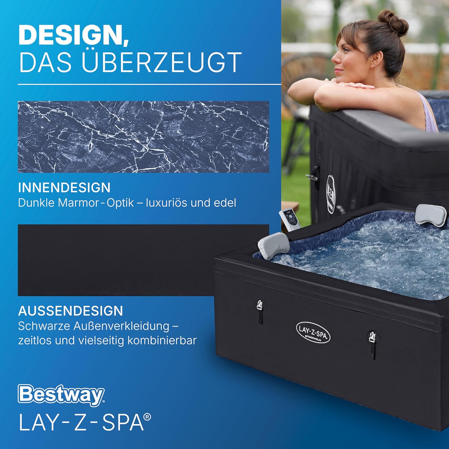 🧼 Zubehör & Pflege – Bestway Lay-Z-SPA Stockholm AirJet Energy-Saving Whirlpool 164 x 164 cm - Smart Pool for 6 People with App Control, 40°C Heating, ThermaCore Insulation & 140 Massage Jets, Winterproof & Black – Bild 8