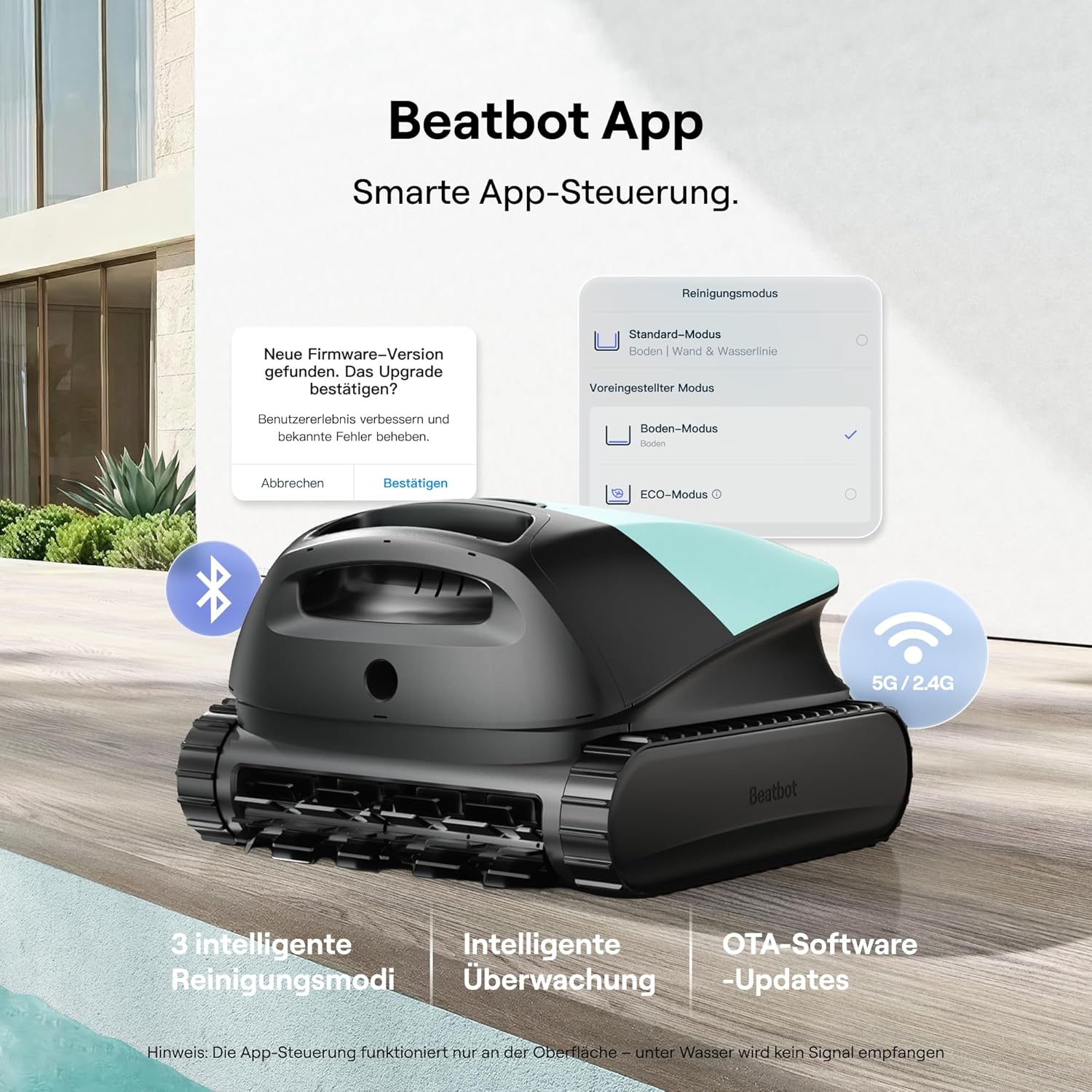 🧼 Zubehör & Pflege – Beatbot Sora 10 Poolroboter, Poolroboter Boden und Wand, Reinigt Wasserlinie & Plattformen, 25700 LPH Saugleistung, smartes Parken an der Waaaerlinie, 5 L großer Filterkorb, bis zu 5 Stunden Bodenrein – Bild 7