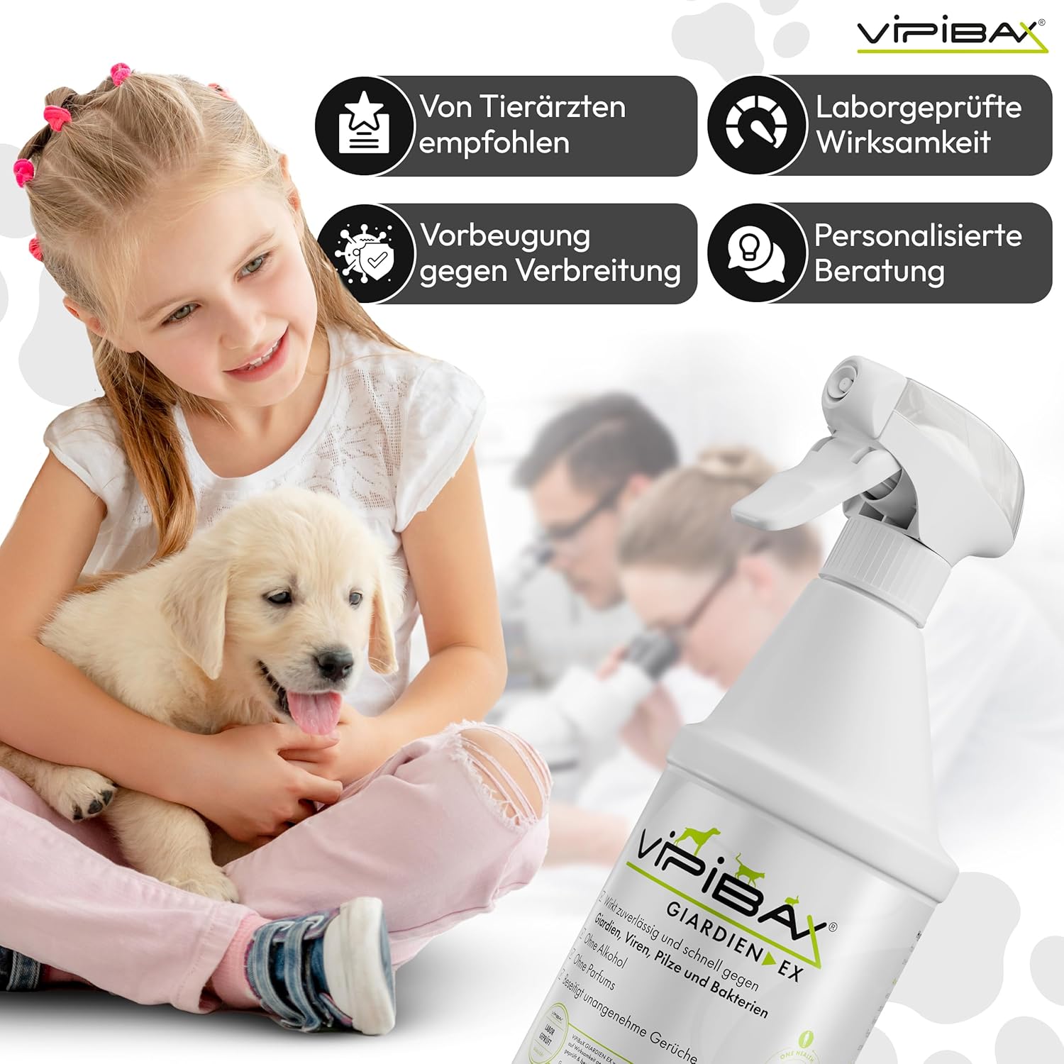 🧼 Zubehör & Pflege – ViPiBaX® Giardien Ex - the hygienic spray specially for pets to disinfect surfaces, which helps protect dogs, cats and other animals from giardia, viruses, fungi and bacteria – Bild 6