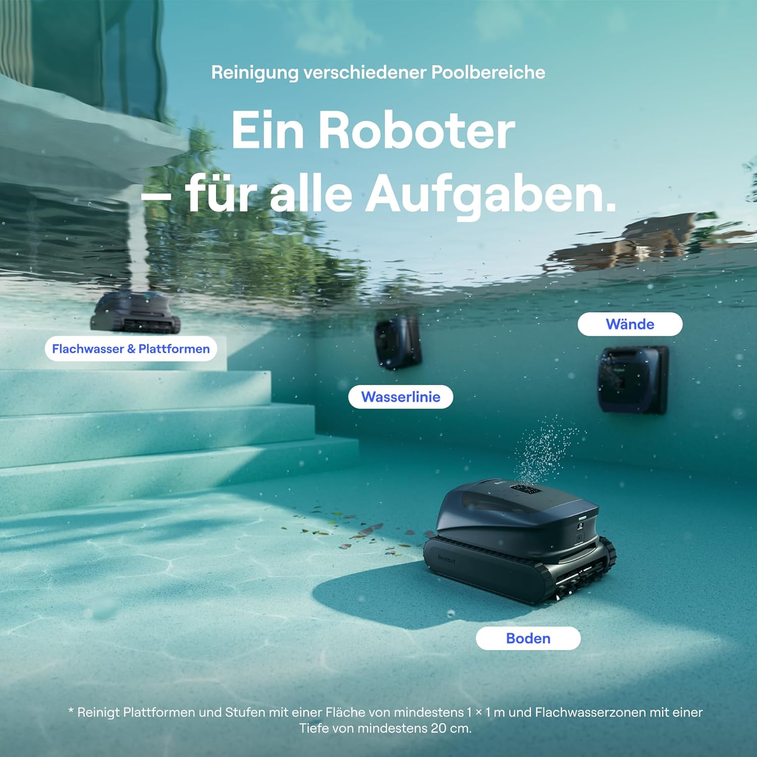 🧼 Zubehör & Pflege – Beatbot Sora 30 Poolroboter Boden und Wand, 25700 LPH Saugleistung, 3-Zonen-Reinigung, intelligentes Parken an der Wasseroberfläche, 5 Stunden Laufzeit, Filterkorb mit 5 L Kapazität, Tiefblau – Bild 5