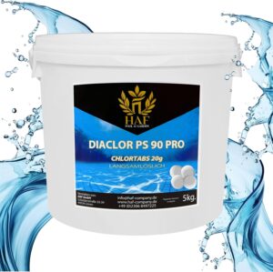 🧼 Zubehör & Pflege – HAF® Slow Dissolving Chlorine Tablets 20 g with High Active Chlorine Content, Chlorine Tablets 20 g, 5 kg, L Tablets for Disinfection of Pool, Swimming Pool and Hot Tub, Quality: Made in Europe,