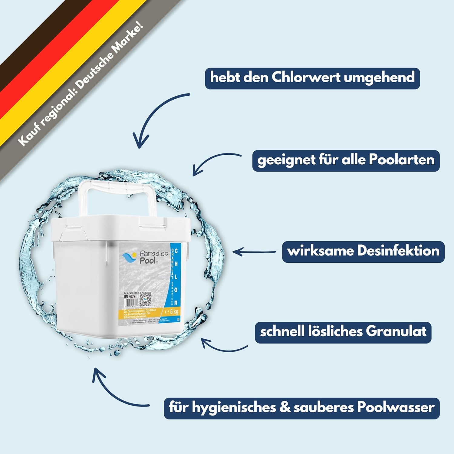 🧼 Zubehör & Pflege – Paradies Pool Chlorine Fast Granules for Swimming Pool 1 kg – Bild 2