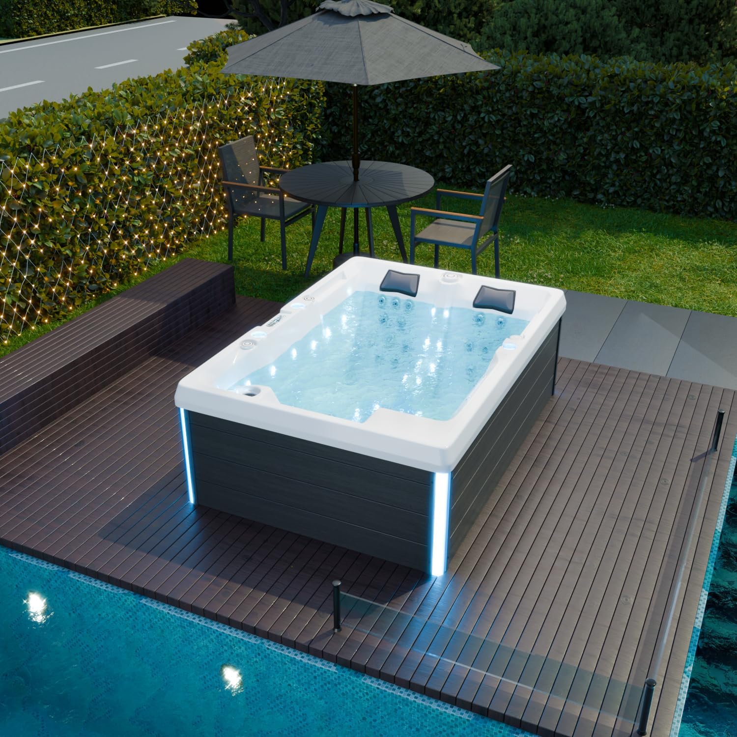 🧼 Zubehör & Pflege – Tronitechnik Elba Outdoor Whirlpool Spa Outdoor Whirlpool White 210 cm x 150 cm with Heating, Hydromassage, Sanitary Acrylic and Colour Light Therapy – Bild 3