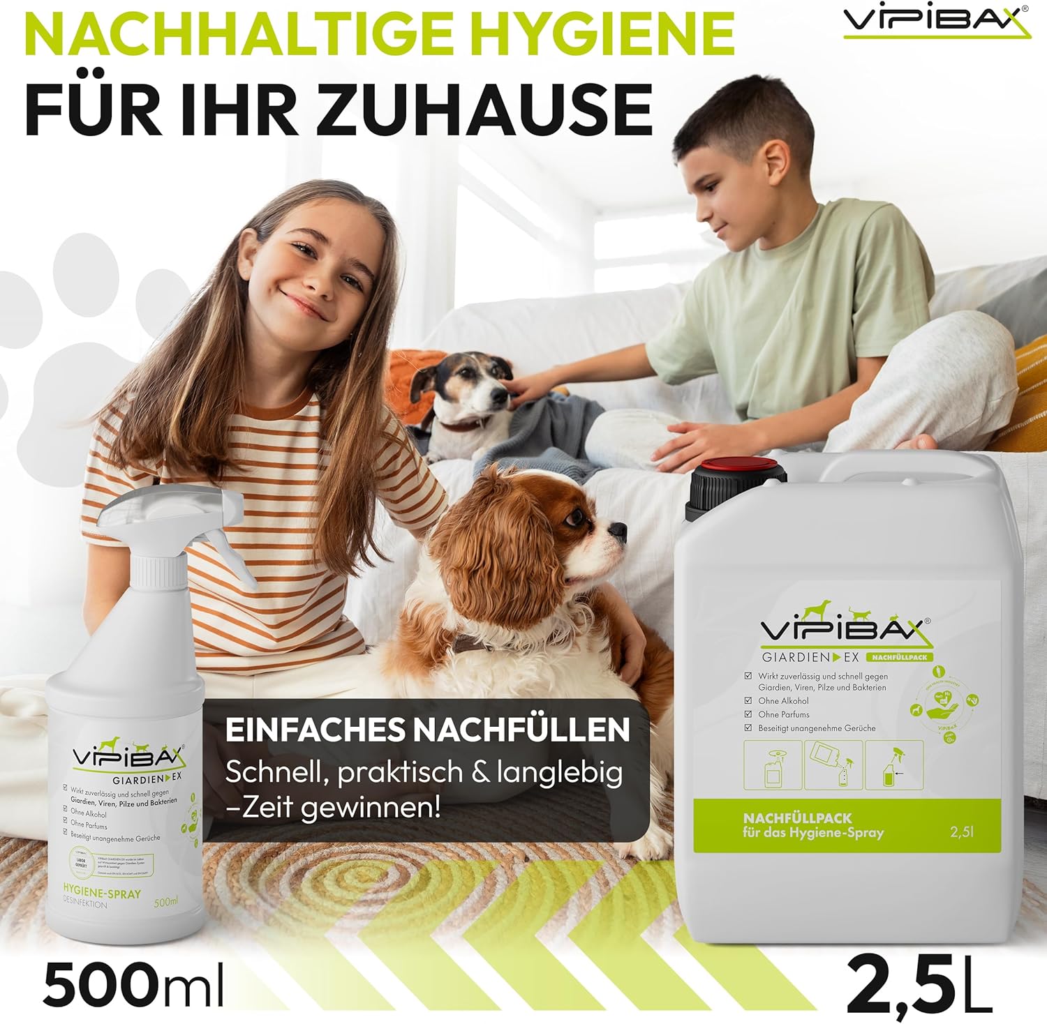 🧼 Zubehör & Pflege – ViPiBaX® Giardien Ex - the hygienic spray specially for pets to disinfect surfaces, which helps protect dogs, cats and other animals from giardia, viruses, fungi and bacteria – Bild 9