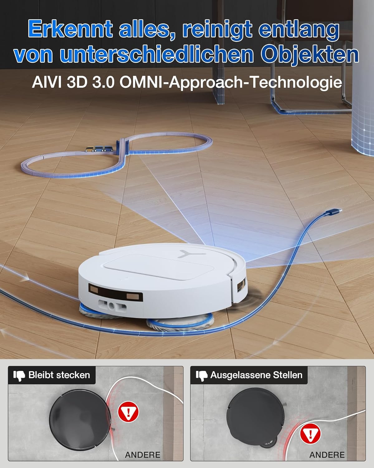 🧼 Zubehör & Pflege – ECOVACS DEEBOT T50 PRO Omni Gen2 Robot Vacuum Cleaner with Mop Function, Extended Side Brush and Mop, 21,000 Pa, Auto Addition of Cleaning Solution, Mop Wash with 75°C Hot Water, Ultra Thin 81 mm – Bild 4