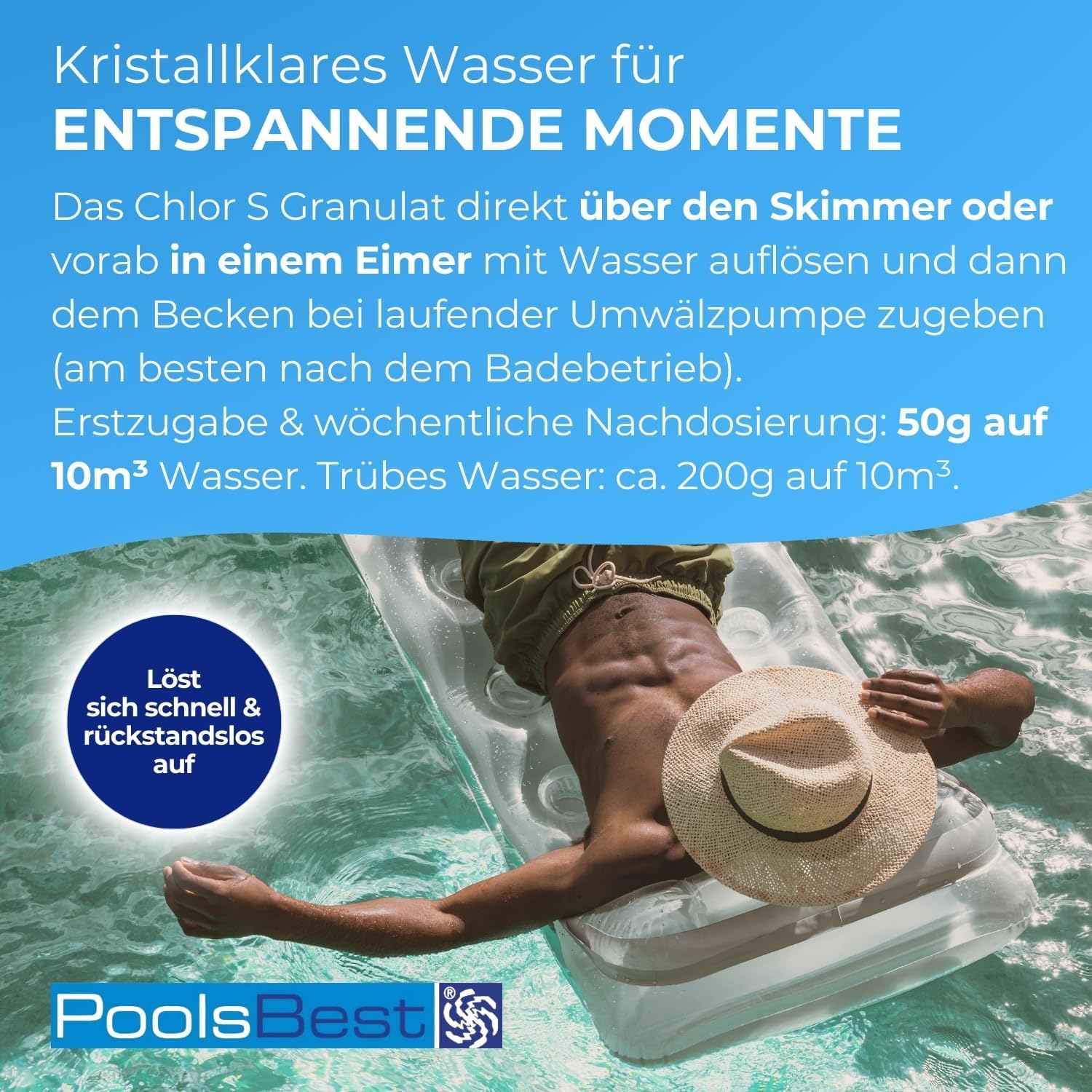 🧼 Zubehör & Pflege – Poolsbest Chlorine Granules S, 10 kg – Bild 4