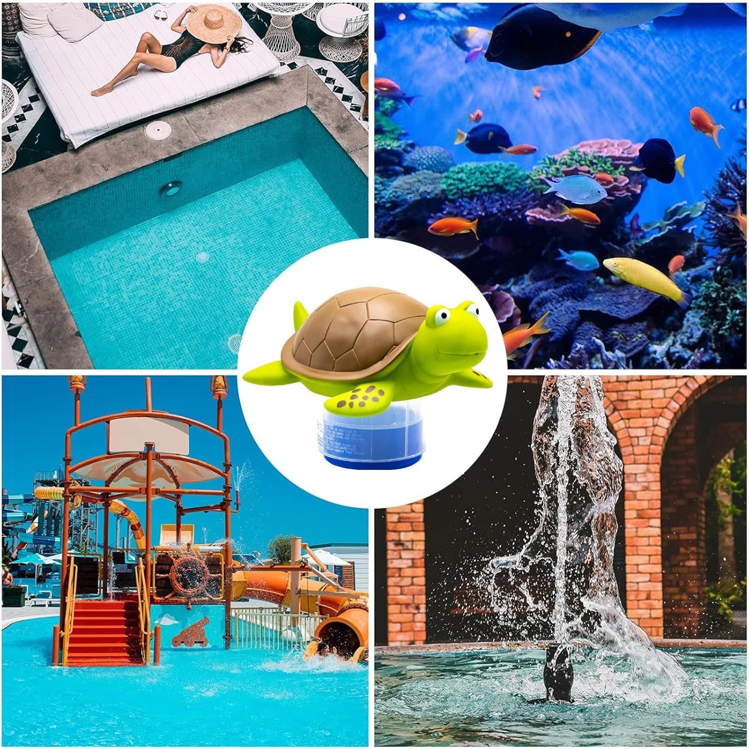 🧼 Zubehör & Pflege – Pool Accessories Tool, Portable Chlorine Dispenser, Cute Chlorine Dispenser, Hot Tub Float with Turtle Design, Adjustable Pool Chlorine Tablet Float, for Swimming Pools – Bild 3