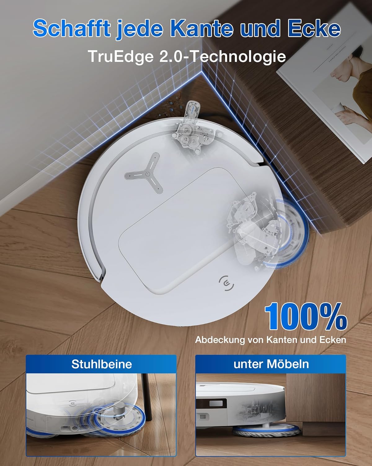 🧼 Zubehör & Pflege – ECOVACS DEEBOT T50 PRO Omni Gen2 Robot Vacuum Cleaner with Mop Function, Extended Side Brush and Mop, 21,000 Pa, Auto Addition of Cleaning Solution, Mop Wash with 75°C Hot Water, Ultra Thin 81 mm – Bild 3