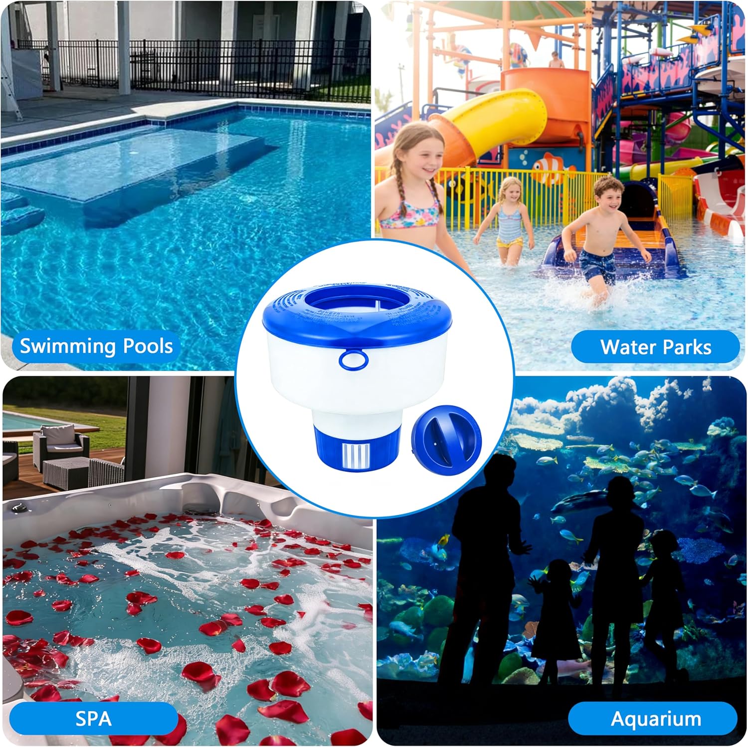 🧼 Zubehör & Pflege – Pool Dosierschwimmer, Pool Chlor Schwimmer,Pool Chlor Dosierer, Chlor Dosierschwimmer, Pool Tabletten Schwimmer, Faltbare Dosierschwimmer Pool für Pools, Wasserpark, Spa, Whirlpools – Bild 7