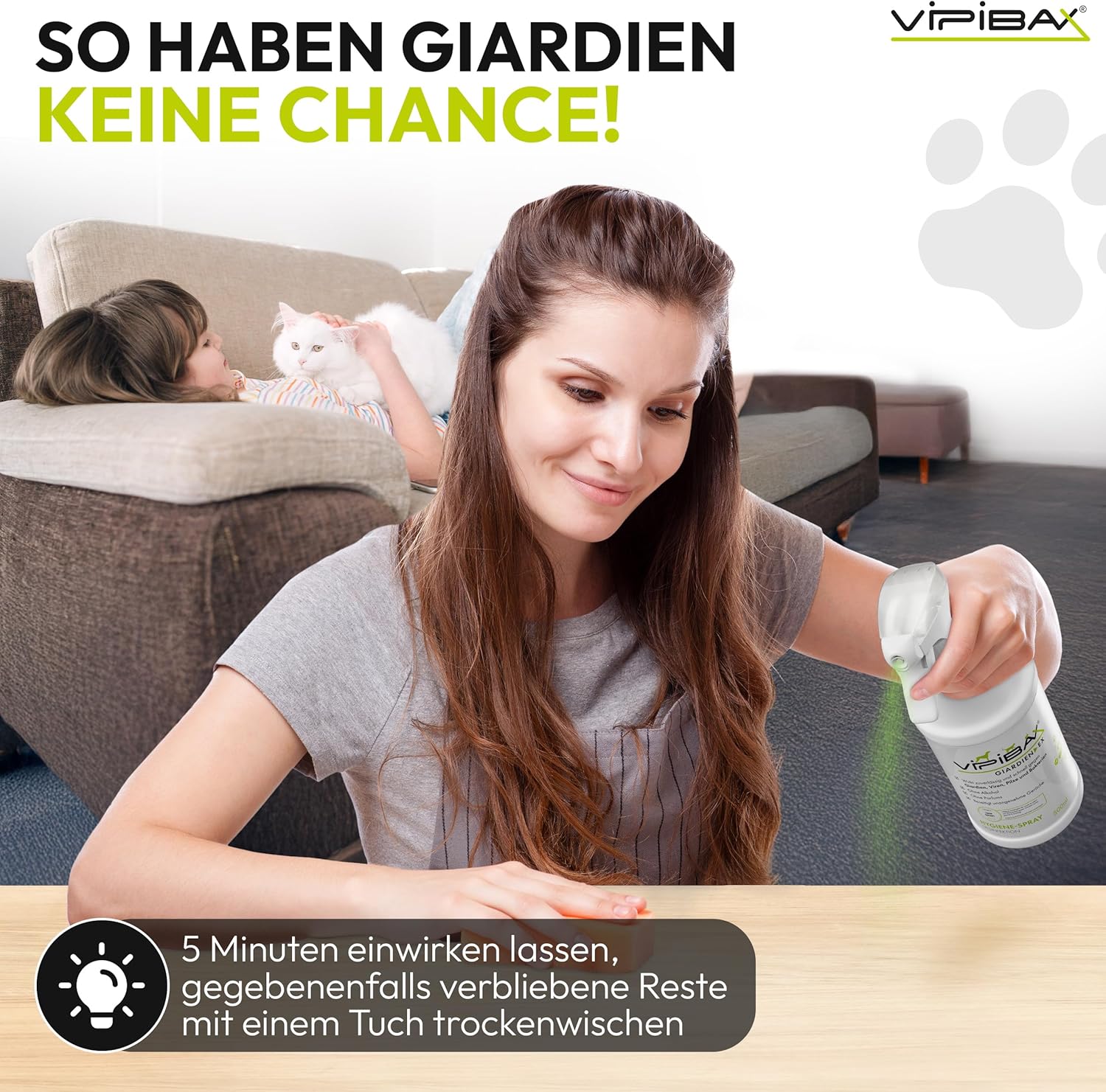 🧼 Zubehör & Pflege – ViPiBaX® Giardien Ex - the hygienic spray specially for pets to disinfect surfaces, which helps protect dogs, cats and other animals from giardia, viruses, fungi and bacteria – Bild 5