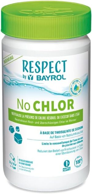 🧼 Zubehör & Pflege – Respect by Bayrol No Chlorine, 1 kg, Neutralises Chlorine or Bromine, Chlorine Neutraliser, Lowers Chlorine Content in the Pool