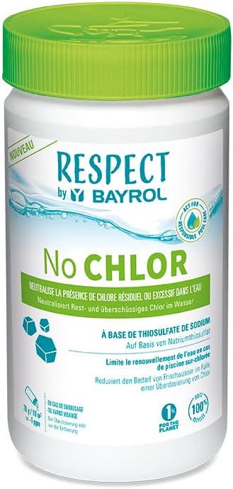 🧼 Zubehör & Pflege – Respect by Bayrol No Chlorine, 1 kg, Neutralises Chlorine or Bromine, Chlorine Neutraliser, Lowers Chlorine Content in the Pool