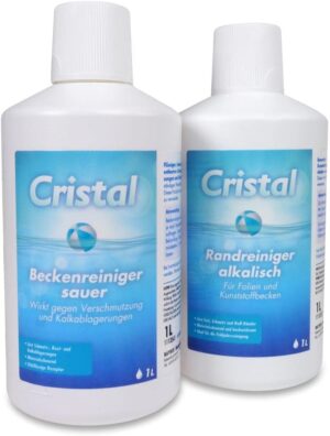 🧼 Zubehör & Pflege – Cristal Pool Edge & Pool Cleaner Set, Effective Cleaning for Pool Edges and Basins, Dirt & Limescale Remover, Suitable for All Pool Types