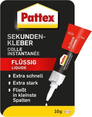 🧼 Zubehör & Pflege – Pattex Liquid Super Glue, Dishwasher Safe, Super Adhesive, for Many Instant Repairs, Quick Drying, Colourless, multicoloured